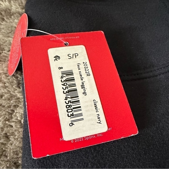NWT Spanx Faux Suede Leggings Navy Blue - Picture 2 of 6